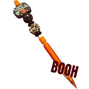 Orange and Black Kids Beaded Pen